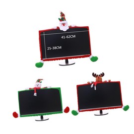 HEMOTON Christmas Decorations Christmas The Christmas Xmas Desktop Monitor Protector Red Monitor Cover Computer Decorative Items