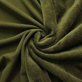 STOFFKONTOR Alpine Fleece Sweatshirt Fabric – Oeko-Tex Standard 100 – Sold by the Metre Olive Green – for Sewing Sweatshirts, Sweaters, Cuddly Suits, Blankets and Much More
