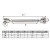 Silver 304 Stainless Steel European Style M8 Turnbuckle Wire Rope