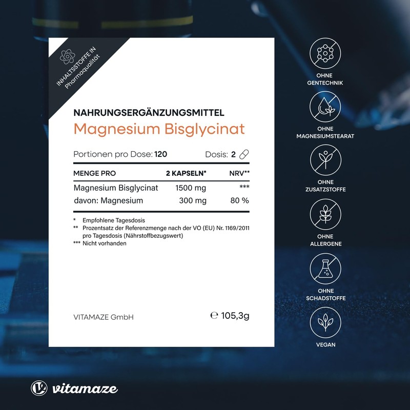 Magnesium Bisglycinate Capsules High Dose, 1500 mg in Only 2
