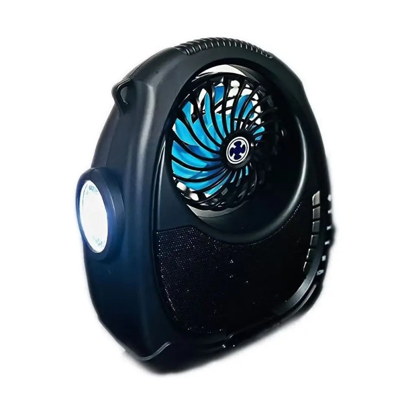 Outdoor Cooling Fan Bluetooth Speaker FM Radio Flashlight Solar Charging