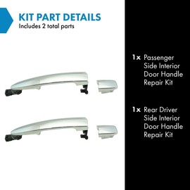 TRQ Left and Right Exterior Door Handle Set Drivers Side Compatible with 2013-2016 Nissan LEAF 2009-2014 Maxima Murano Sentra