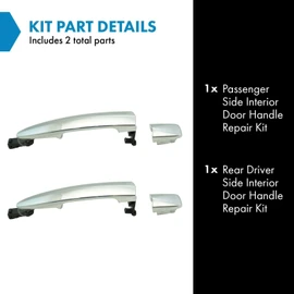 TRQ Left and Right Exterior Door Handle Set Drivers Side Compatible with 2013-2016 Nissan LEAF 2009-2014 Maxima Murano Sentra