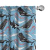 Ambesonne Narwhal Window Curtains, Arctic Giant Sea Mammals Orca White Whale Narwhal Sketch Ocean Fauna, Lightweight Decorative Panels Set of 2 with Rod Pocket, Pair of - 28" x 63", Coral Black