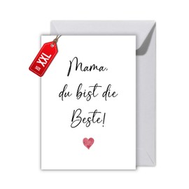 WBdesignz Mother's Day Card with Envelope - Mum Card for Birthday Greeting Card Mum You Are The Best (XXL DIN A4)