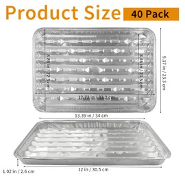 40 Packs Disposable Aluminum Foil Broiler Pan