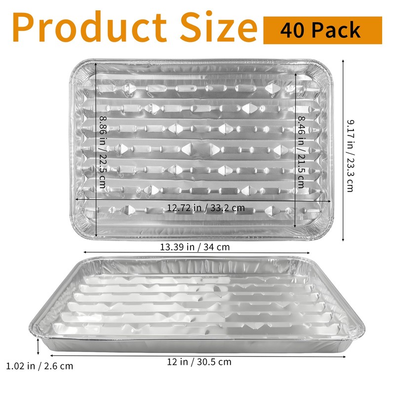 40 Packs Disposable Aluminum Foil Broiler Pan