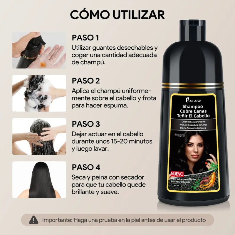 Shampoo Tinte Instantáneo Cubre Canas Natural Jengibre 500ml