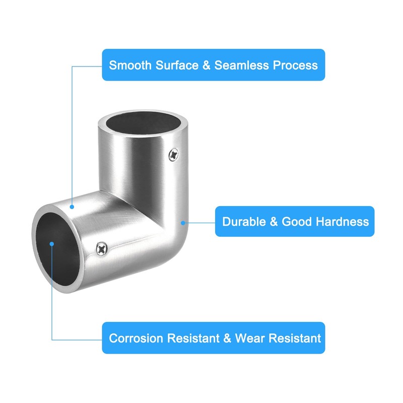 uxcell 4Pcs Rail Elbow Fitting 90 Degree 2-Way Zinc Alloy