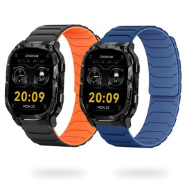 LYSANDRA Magnetic Watchband Compatible with Carbinox Blaze S, Silicone Sport Strong Magnet Strap for X-Ranger, Vortex, Vesta Smart Watch, Compatible with Round, Square Smart Watch (2 Pack A)