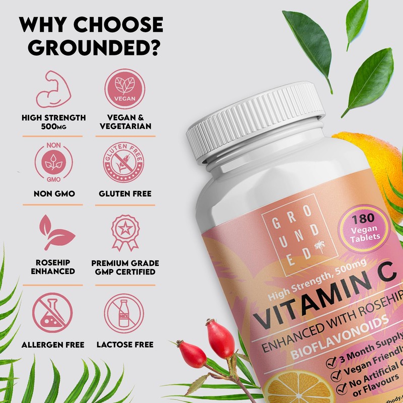 Vitamin C 500 mg Enhanced with Rosehip Bioflavonoids, 3 Month