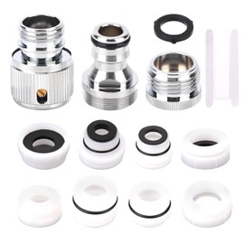 Gosknor 3 Pack Faucet Adapter Set, Quick Connect Sink Faucet to Garden Hose Adapter Dishwasher & Washing Machine Coupler Connector for Kitchen, Bathroom, Pet Bathing, Garden, and Shower Hose