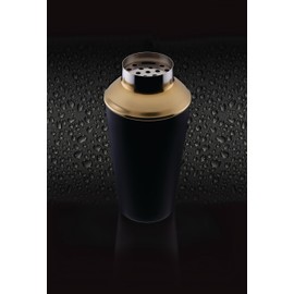 BarCraft Luxury Cocktail Making Kit, Black/Gold, 3-Piece Gift Set, 10 x 10 x 19 cm