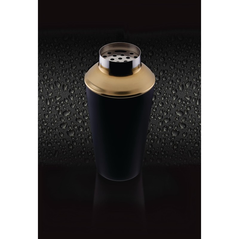 BarCraft Luxury Cocktail Making Kit, Black/Gold, 3-Piece Gift Set, 10