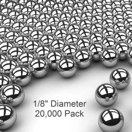 BC Precision 20,000 1/8" Inch G25 Precision Chromium Chrome Steel Bearing Balls AISI 52100
