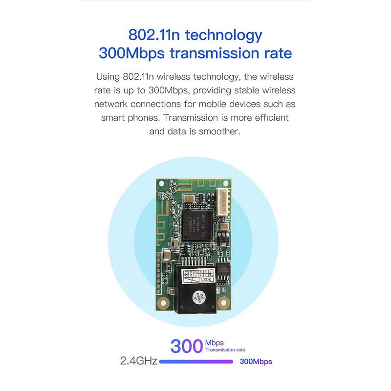 Vonets VM300-H 2.4GHz Industrial Grade Mini Module Wlan Repeater,Bridge,Router,with 2
