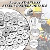 M6 Washers Set, 125 Pieces Flat Body Washers, Rustproof Flat