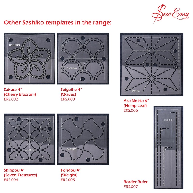 SASHIKO Template 6 in, Black