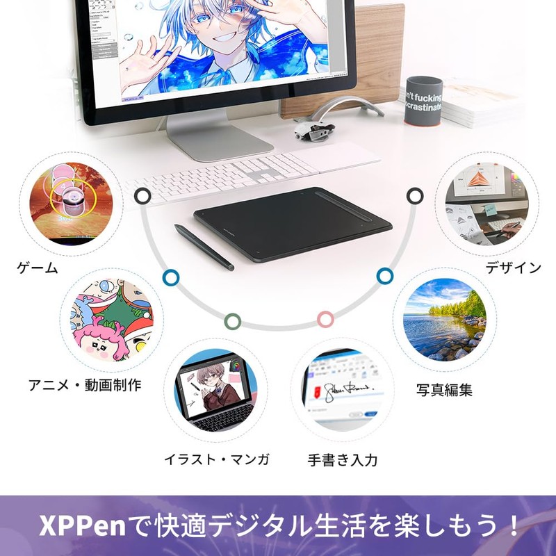 XPPen Deco MW Bluetooth Wireless Connection, 8x5 Inches, Pen with