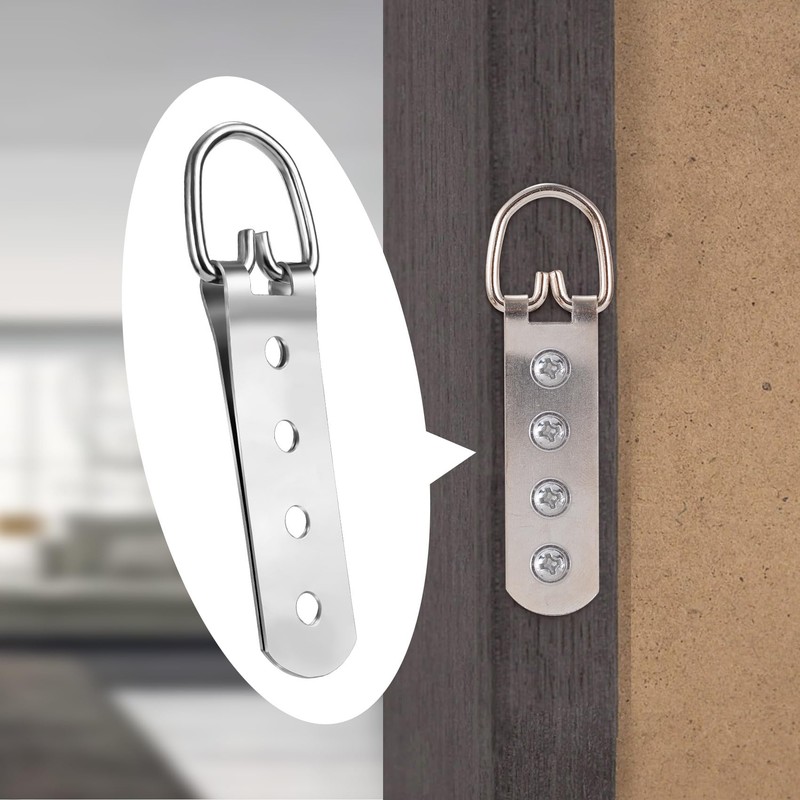 Lekgavd 6PCS Heavy Duty D Ring Picture Hangers, 4 Holes