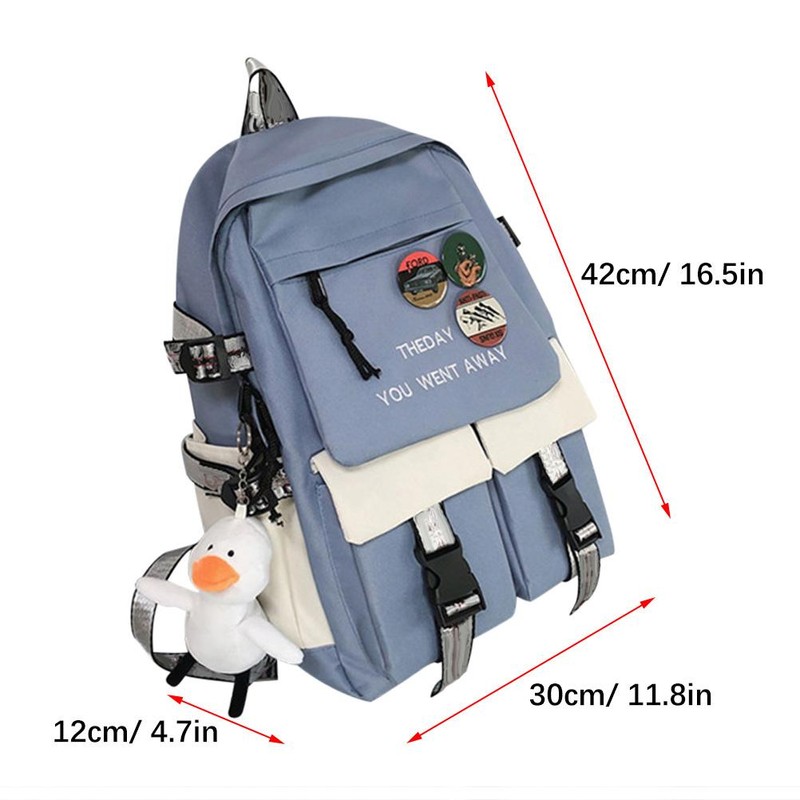 Backpacks School Backpack with Pendant Badge Waterproof Laptop Computer Backpack