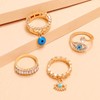 Sttiafay 4Pcs Evil Eye Rings Set for Women Stackable Knuckle