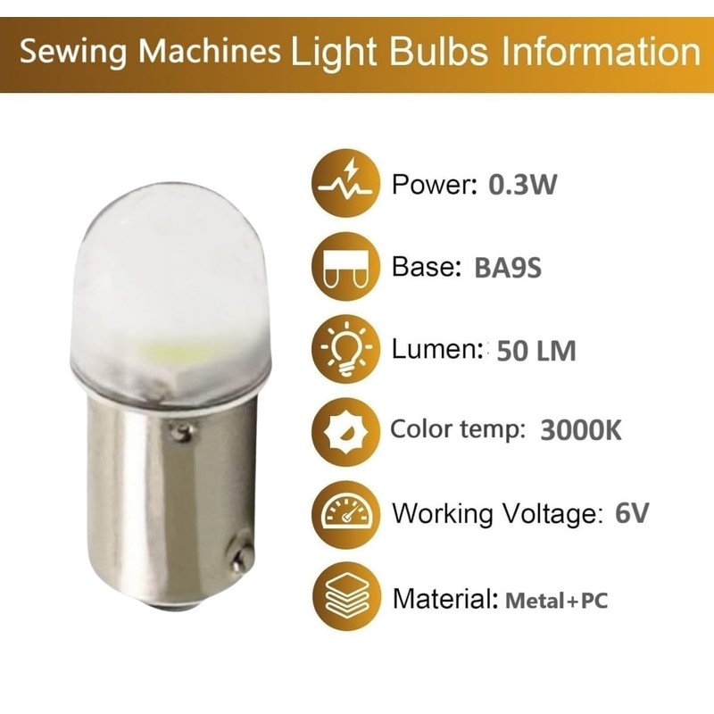 Piumeif (2-Pack) 3055000-LED Push-In Light Bulb (6 Volts) fits for