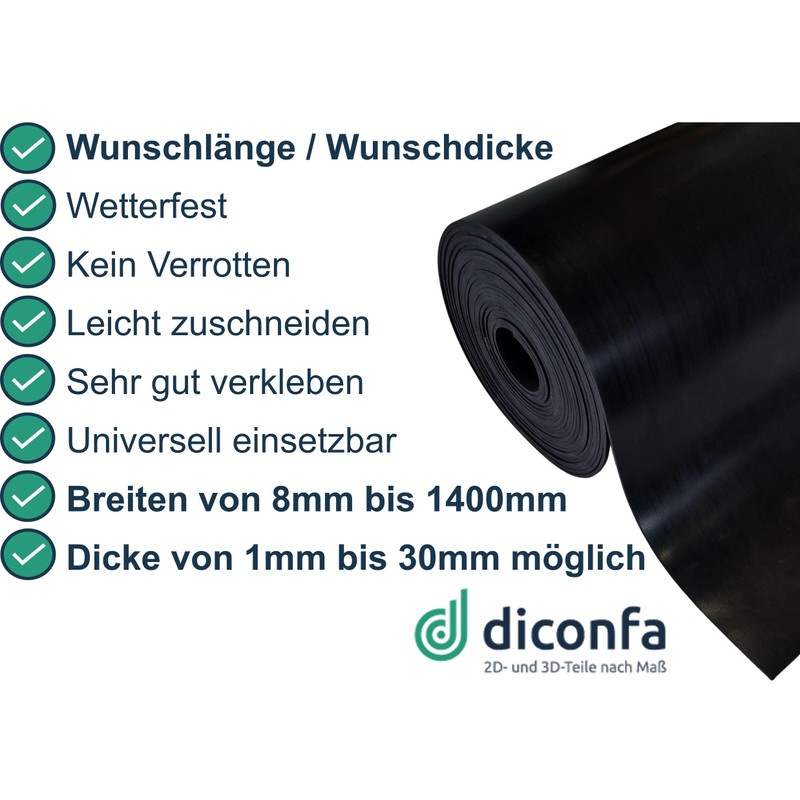 diconfa Rubber Mat Width 400 mm (40 cm) – Thickness