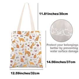 MYSOMY Orange Tabby Cat Tote Bag Orange Tabby Cat Gift Tabby Cat Mom Gift Orange Tabby Cat Shoulder Bag (Orange Cat UK)