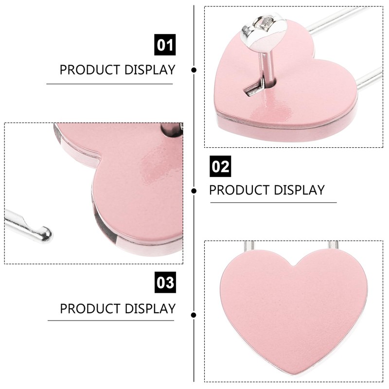 Baluue Love Lock Heart Padlock with Key, 10CM Diary Lock