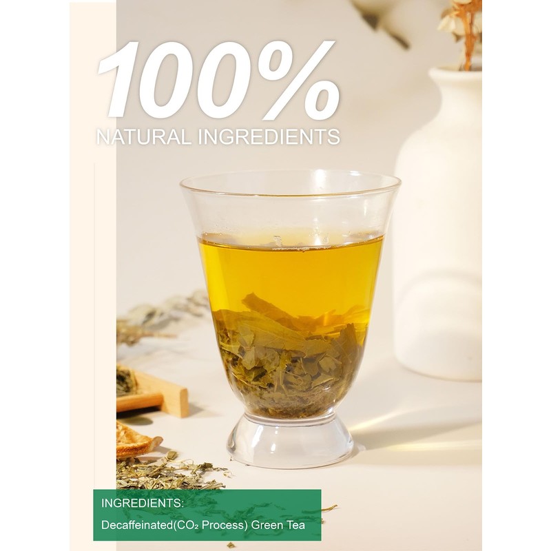 TeeLux Decaf Green Tea, CO2 Decaffeinated Green Tea Loose leaf,