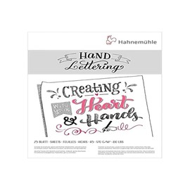 Hahnemühle Hand Lettering Zeichenblock, Skizzenpapier für Hand Lettering, 170g/m², weiß, 25 Blatt, DIN A5
