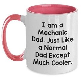 Funny Mechanic Dad Mugs, Two Tone Coffee Mugs for Mechanic Gifts, Gifts from Men to Mechanic Friends, Unique Christmas Unique Gifts for Mechanic Lovers