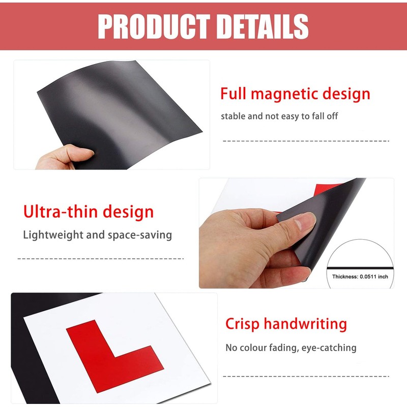 JinRui-T 3 Pack New Driver Sticker (Red)