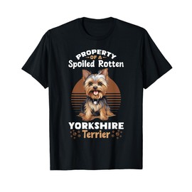 Dog Yorkie - Property of a spoiled rotten Yorkshire Terrier Men Women Girls Kids T-Shirt