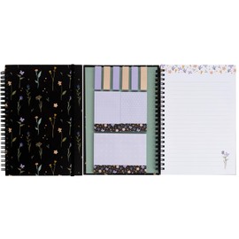 KIFZM A5 Spiral-Notizbuch, niedliche College-Notizbücher für Frauen Spiral Ruled Journal Hardcover-Notizbuch mit Sticky Memo Pads linierte Notizen Design A