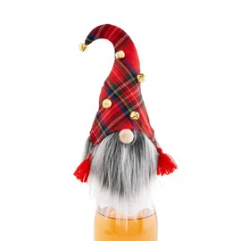 Mud Pie RED GNOME WINE BOTTLE COVER, 9 1/2"