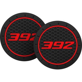 2Pcs Car Cup Holder Coaster for Dodge Challenger Durango SRT 392 Accessories Auto Anti Slip Cup Holder Insert Coaster Car Interior Accessories (392)