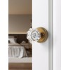 SORWDUERM Antique Brass Door Knobs Crystal Door Knob Passage Door