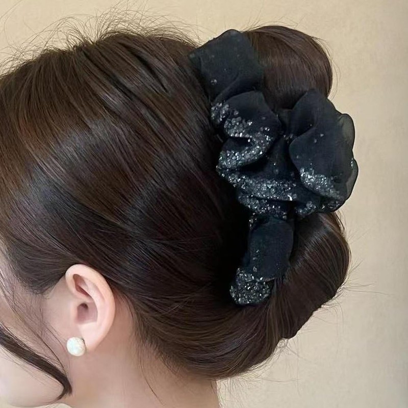 Coletero De Malla con Pedrería, Banda Elástica para Moños, Accesorios