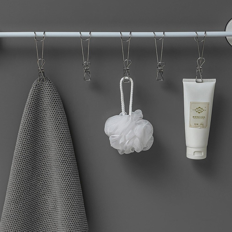 12Pcs Multi-Functional Portable Laundry Hooks Small Cloth Single Clip Useful