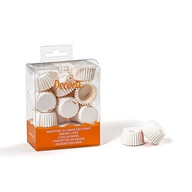 Decora, 0339754 White Bon Bon Baking Cups, Comfortable Baking Cups for Baking, Serving and Gifting Bon Bons, Heat Resistant up to 220 °C, in Practical Blister Packaging