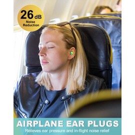 Airplane Ear Plugs Pressure Relief - Painless Flying - Noise Reduction Travel Earplugs - Plane Travel Essentials - Comfortable Reusable Filtered Flight Ear Plugs for Adults