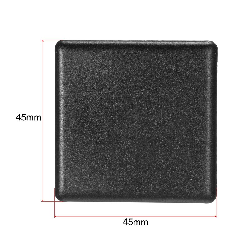 sourcing map Standard Plastic Square Aluminum Extrusion End Cap Black