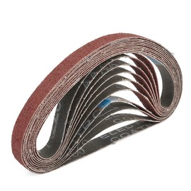 MiJunHD 13mm X 457mm Sanding Belts, 10Pcs 80Grit Aluminum Oxide Grinding Abrasive Belts for Belt Sander, Used for Woodworking & Metal Polishing