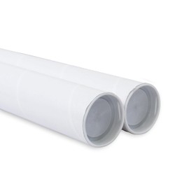 MagicWater Supply Mailing Tube 2 in x 18 in White - 2 Pack - for Shipping and Storage of Posters, Arts, Crafts, and Documents
