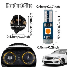 HQRNYP 20PCS T5 LED Bulbs, Interior Car Lights, T5 37 74 LED Bulb with Twist Lock Socket, 3030 Chips Super Bright 12 Volt Replacements for Instrument Cluster Dash Panel Gauge Indicator (Yellow)