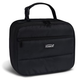 AOSBOS Cool Bag Small 5L Mini Cool Box Men's Lunch Bag Women's Lunch Bag Children Foldable Lunch Bag Thermal Bag Insulated Bag for Work School Car Travel Waterproof Thermal Case Buffer Black