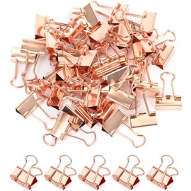 CUARUSUIKA Binder Clips Set,40Pack, 1 in Small Clip, Paper Clips for Office, Home, School, Crafts, Business(Rose Glod)