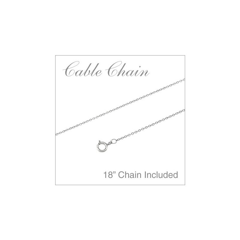 14k White Gold Oval Aquamarine Pendant with 18" Chain